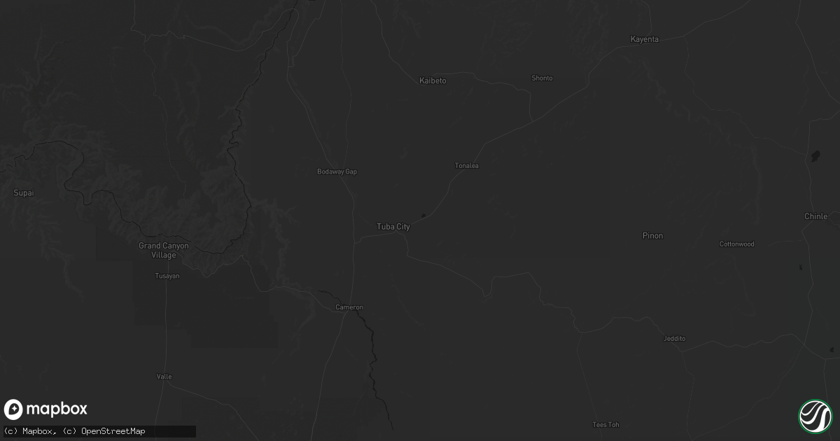Hail map in Tuba City, AZ on September 12, 2026