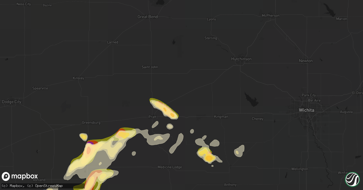 Hail map in Turon, KS on September 12, 2026