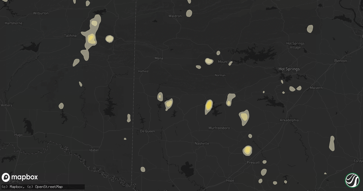 Hail map in Umpire, AR on September 12, 2026