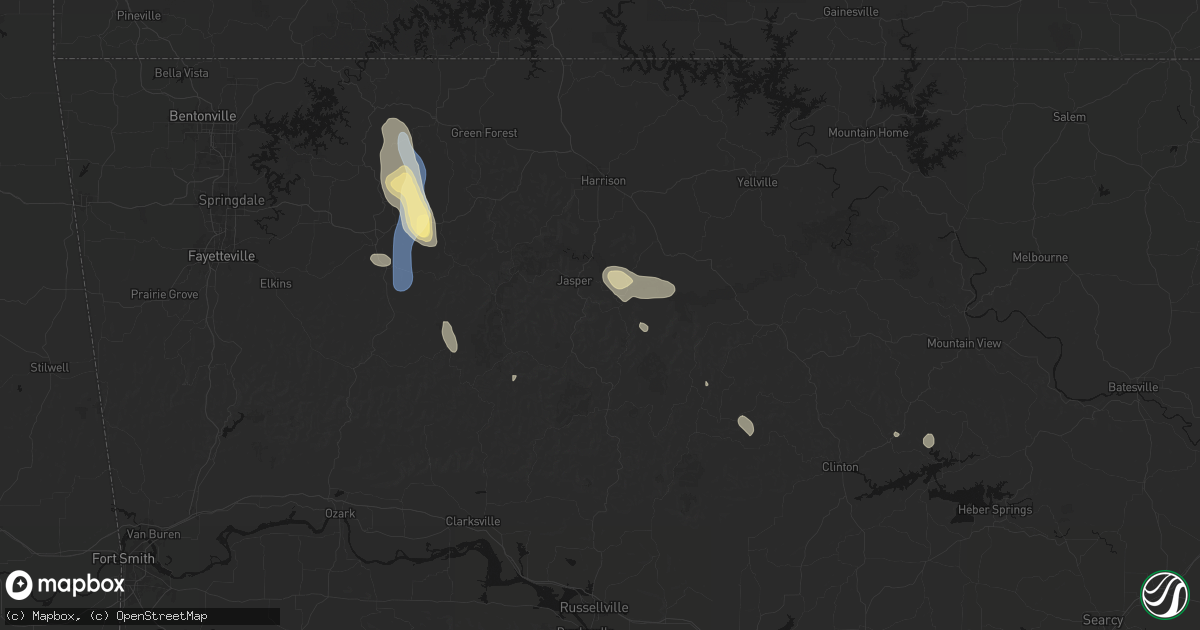 Hail map in Vendor, AR on September 12, 2026