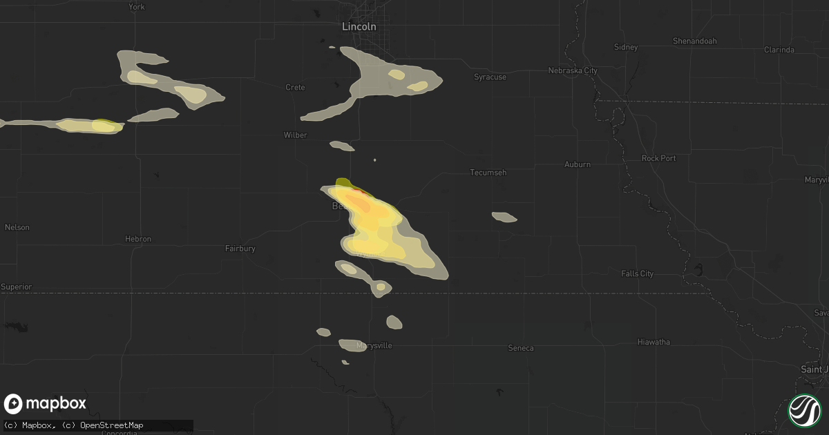 Hail map in Virginia, NE on September 12, 2026