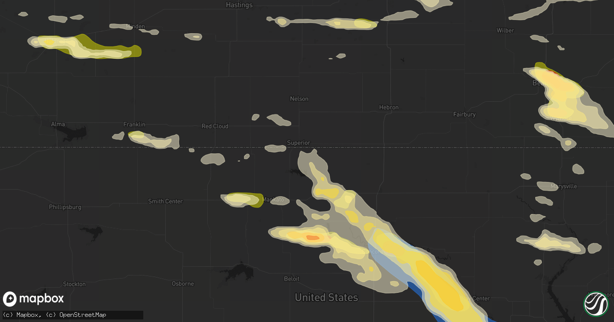 Hail map in Webber, KS on September 12, 2026