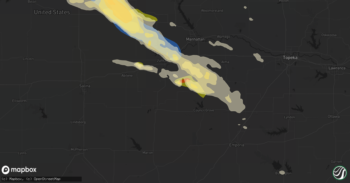 Hail map in White City, KS on September 12, 2026