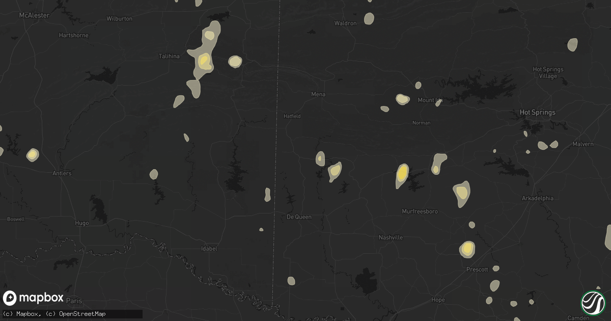 Hail map in Wickes, AR on September 12, 2026