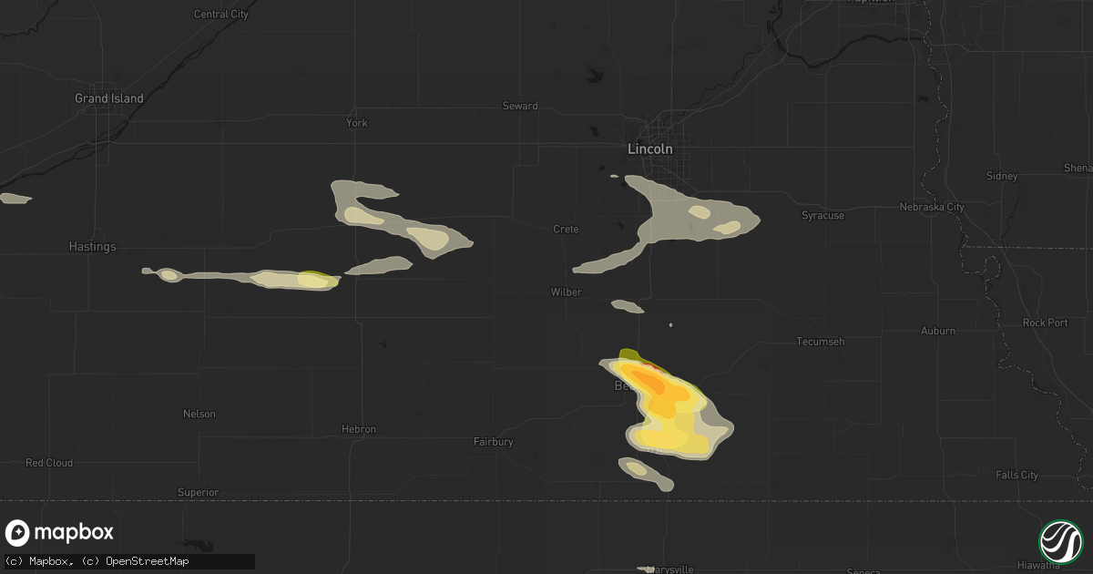 Hail map in Wilber, NE on September 12, 2026