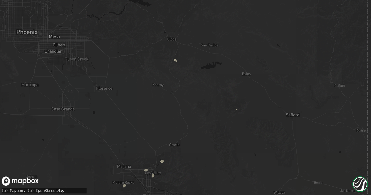 Hail map in Winkelman, AZ on September 12, 2026