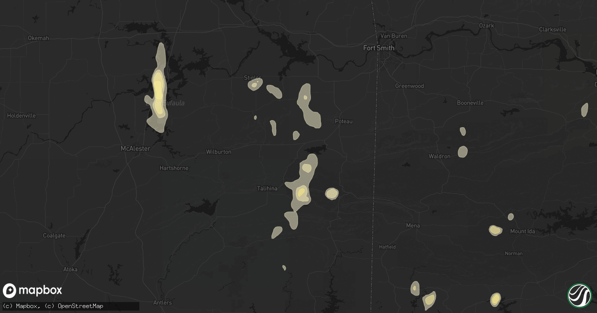 Hail map in Wister, OK on September 12, 2026