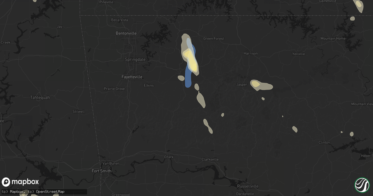 Hail map in Witter, AR on September 12, 2026