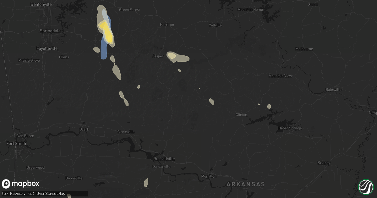 Hail map in Witts Springs, AR on September 12, 2026