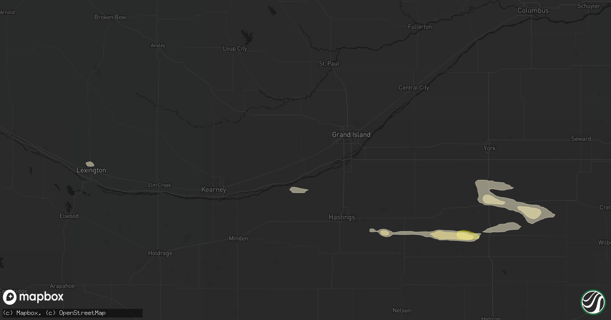 Hail map in Wood River, NE on September 12, 2026