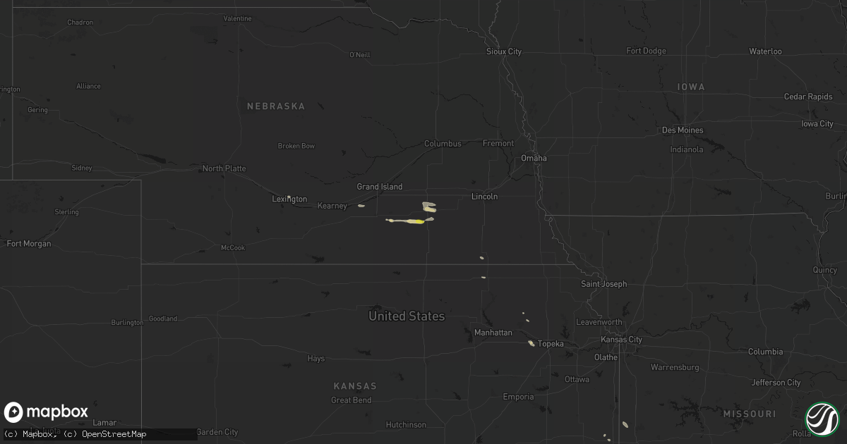 Hail map on September 12, 2026