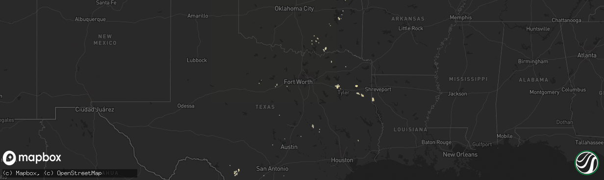 Hail map in Louisiana on September 13, 2012