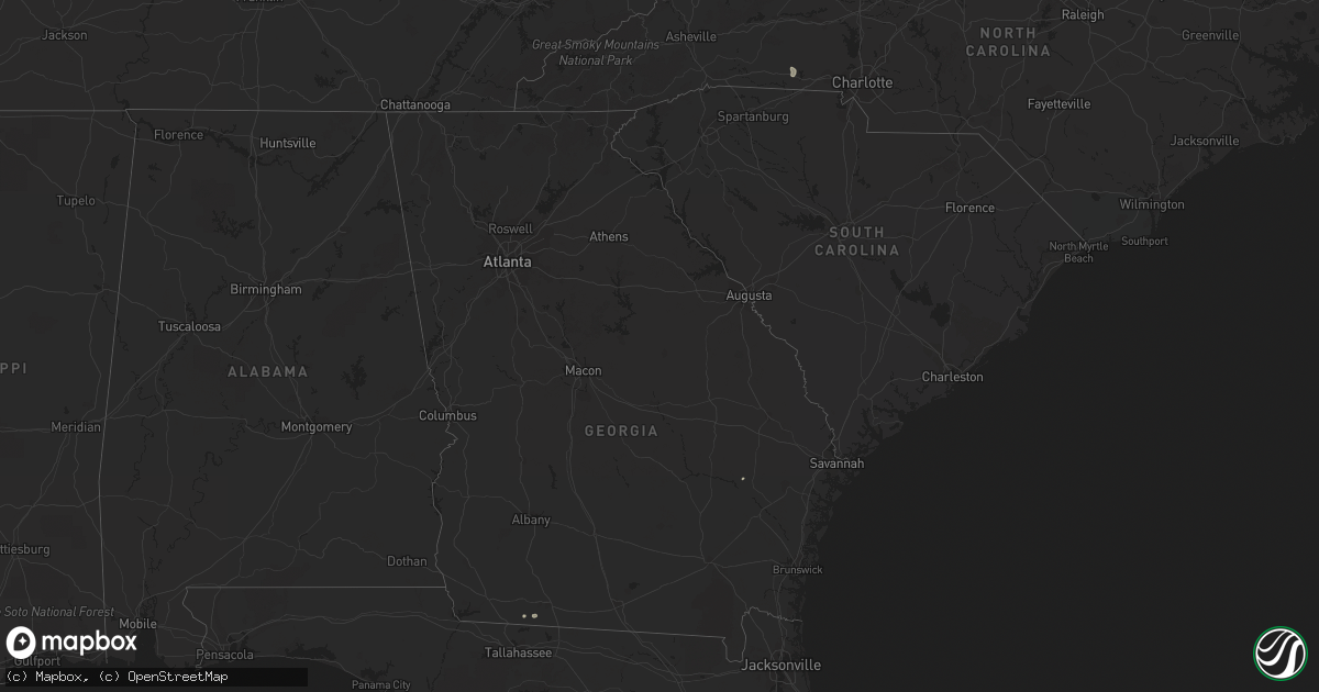 Hail map in Georgia on September 13, 2014