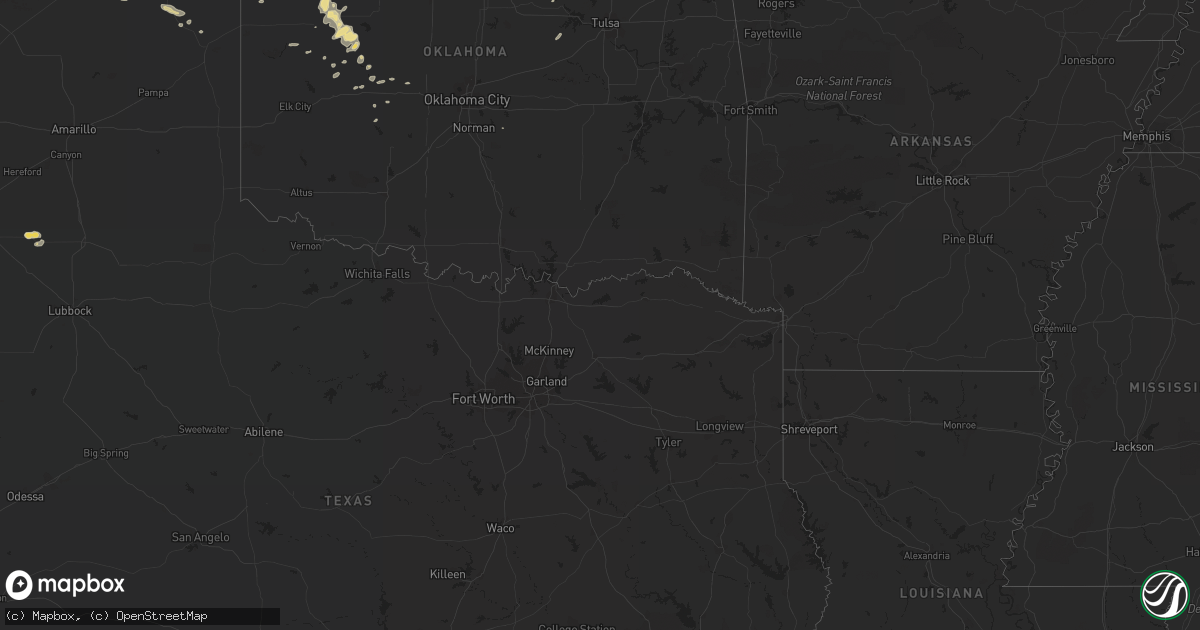 Hail map in Texas on September 13, 2015
