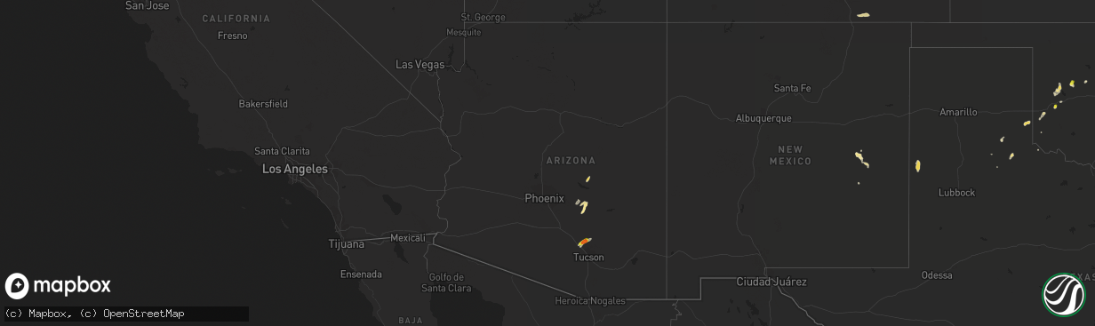 Hail map in Arizona on September 13, 2016