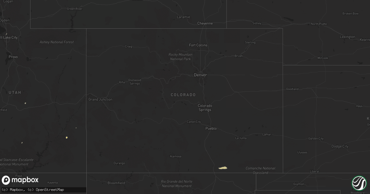 Hail map in Colorado on September 13, 2016