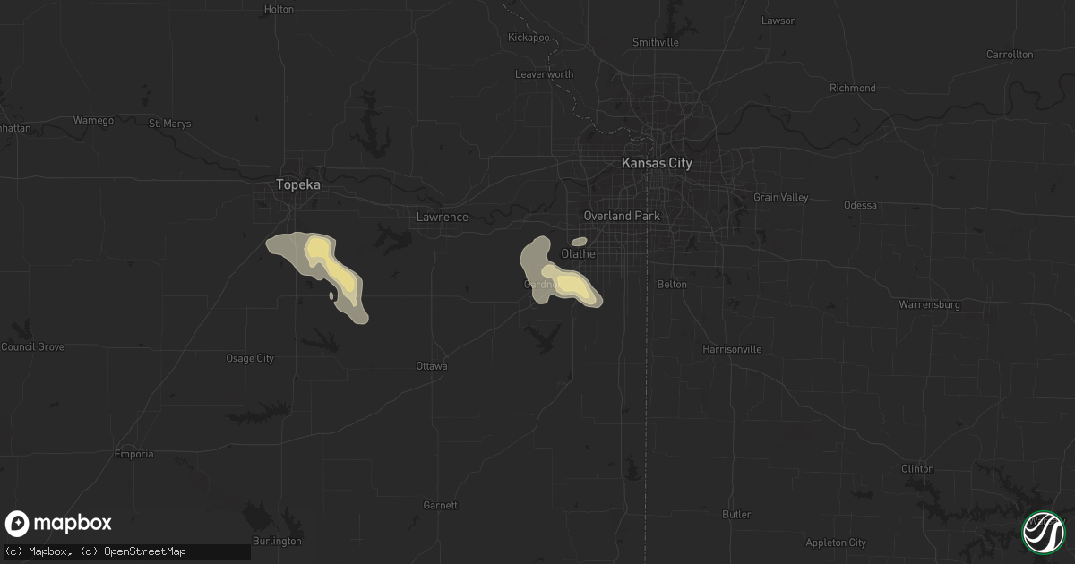 Hail map in Gardner, KS on September 13, 2016