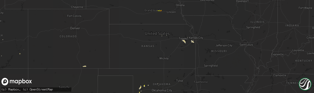 Hail map in Kansas on September 13, 2016