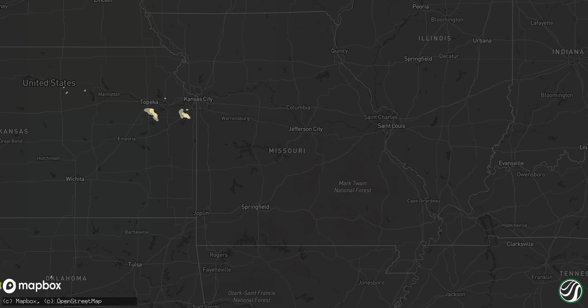Hail map in Missouri on September 13, 2016
