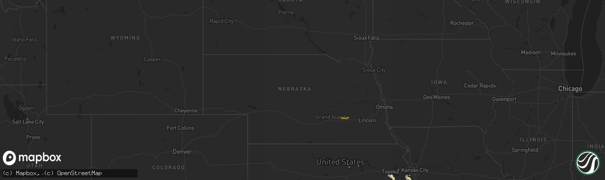 Hail map in Nebraska on September 13, 2016