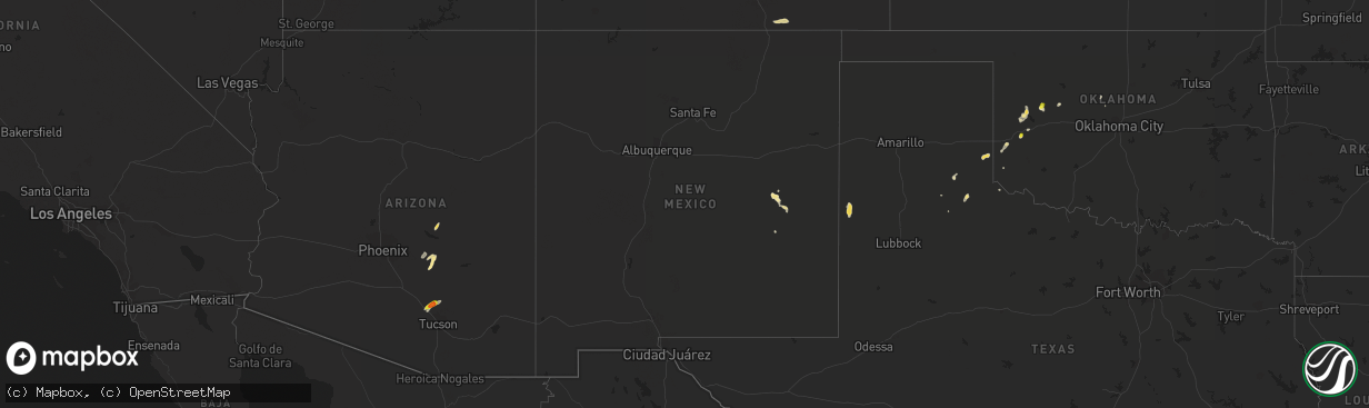 Hail map in New Mexico on September 13, 2016