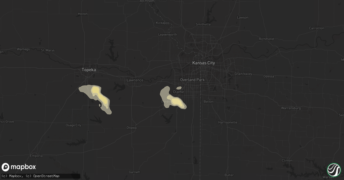 Hail map in Olathe, KS on September 13, 2016