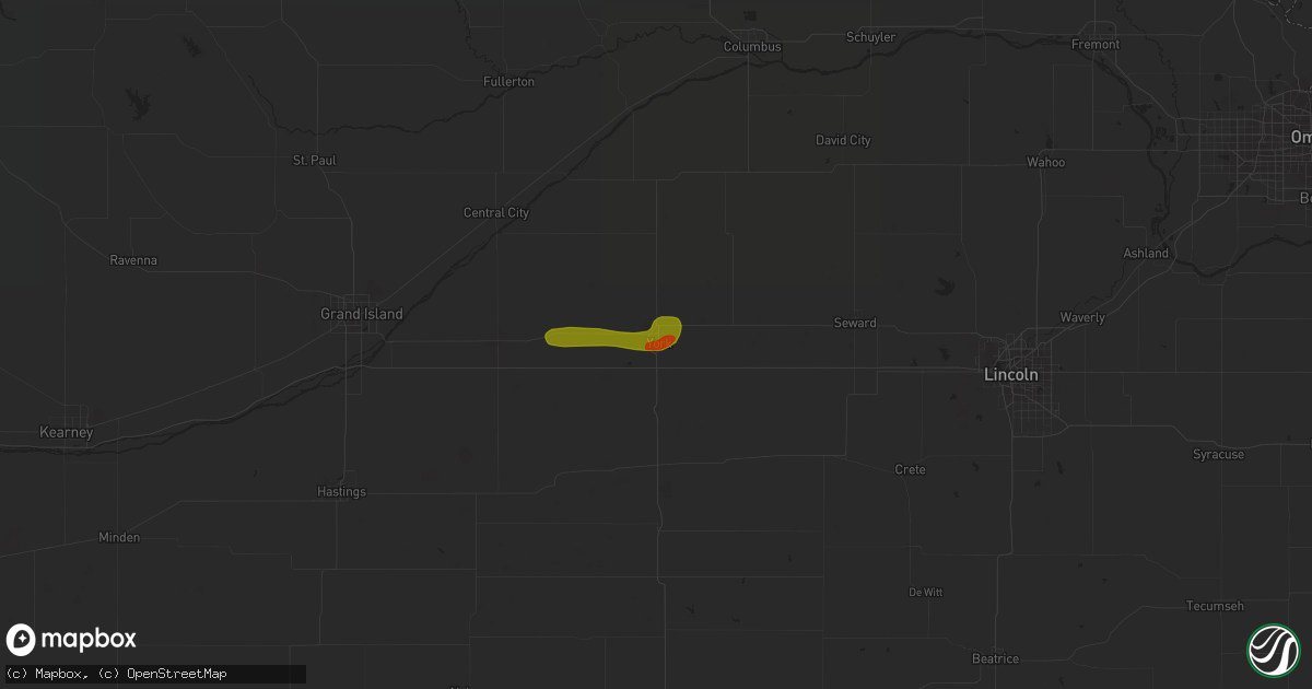 Hail map in York, NE on September 13, 2016