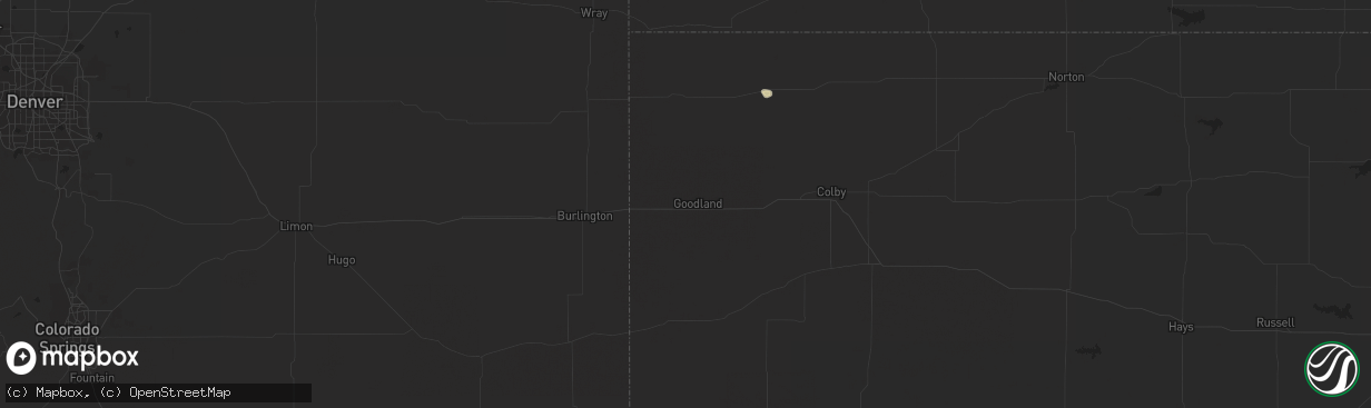 Hail map in Goodland, KS on September 13, 2017