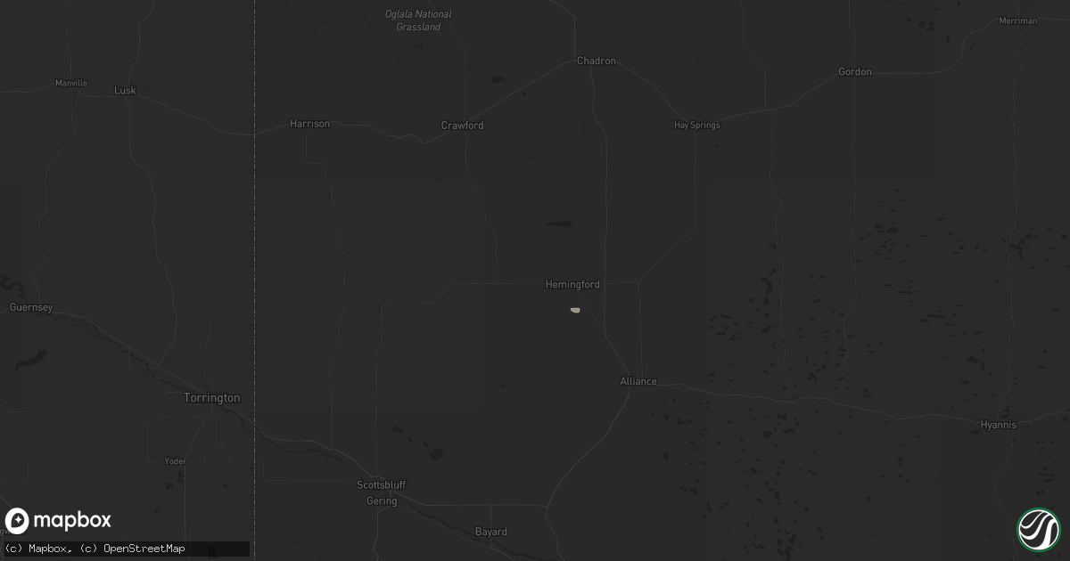 Hail map in Hemingford, NE on September 13, 2017