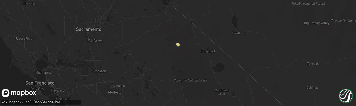 Hail map in Pinecrest, CA on September 13, 2017