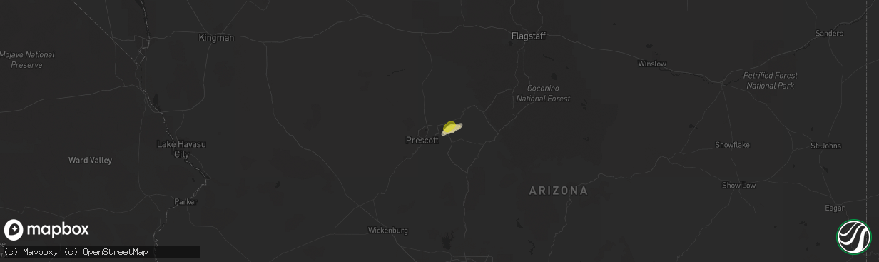 Hail map in Prescott Valley, AZ on September 13, 2017