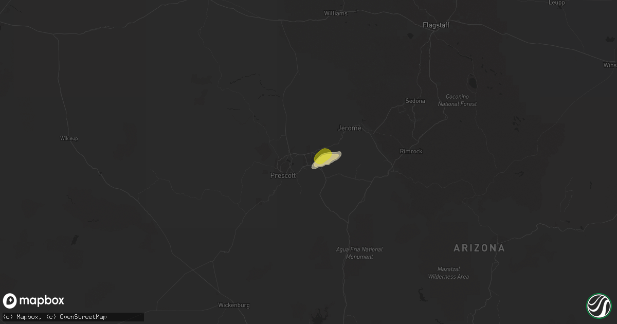 Hail map in Prescott Valley, AZ on September 13, 2017
