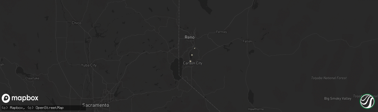 Hail map in Washoe Valley, NV on September 13, 2017