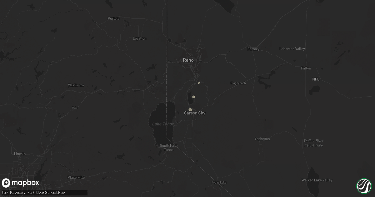 Hail map in Washoe Valley, NV on September 13, 2017