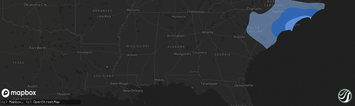 Hail map in Alabama on September 13, 2018