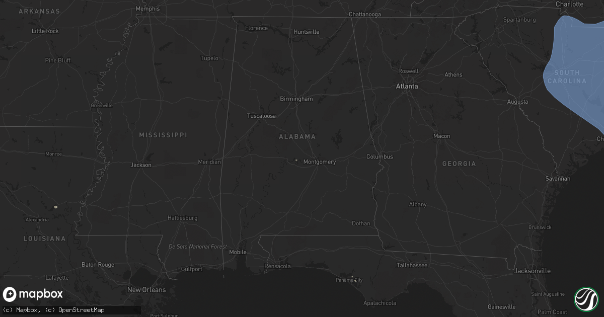 Hail map in Alabama on September 13, 2018