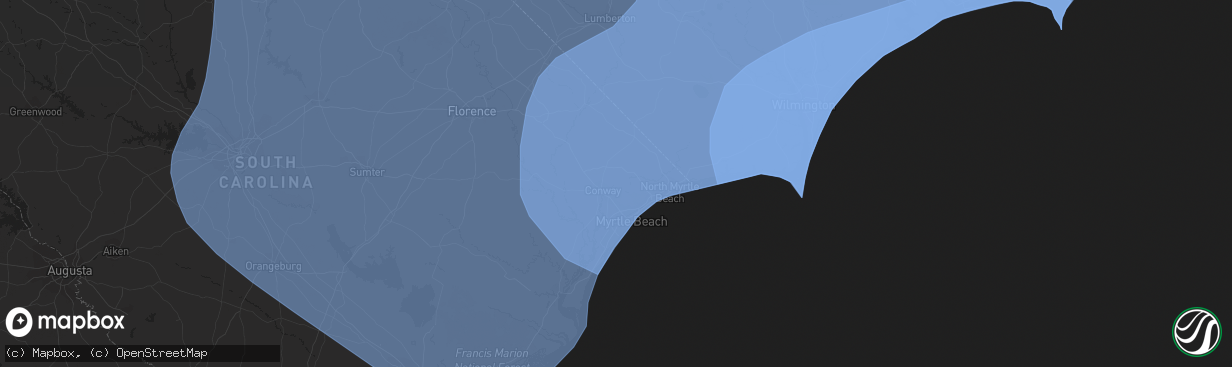 Hail map in Conway, SC on September 13, 2018