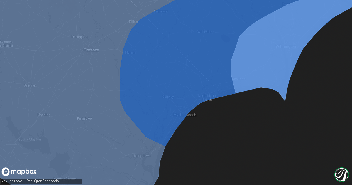 Hail map in Conway, SC on September 13, 2018