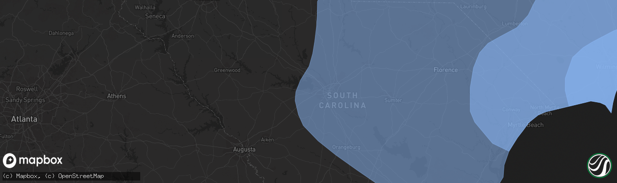 Hail map in Lexington, SC on September 13, 2018