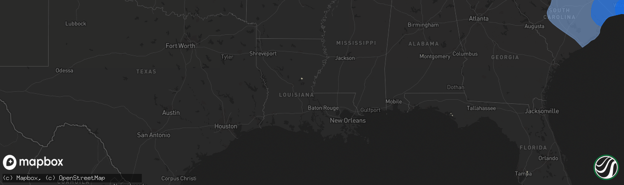 Hail map in Louisiana on September 13, 2018