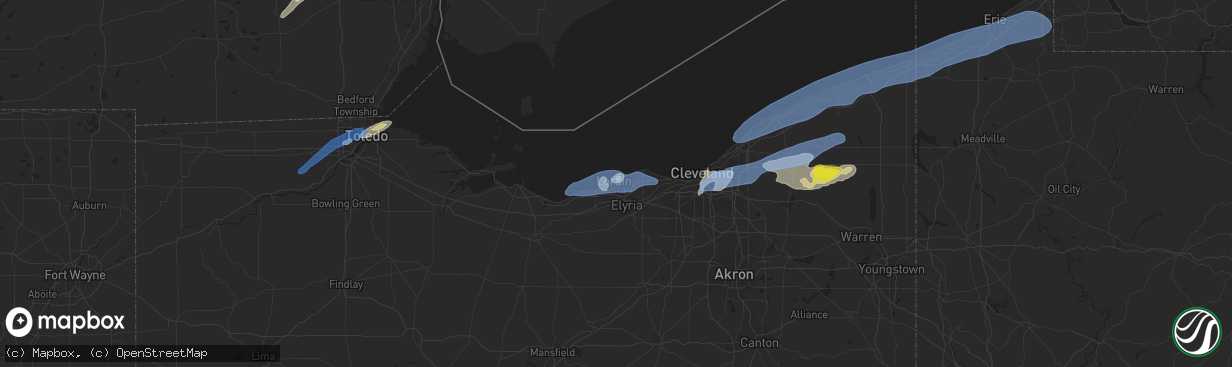 Hail map in Lorain, OH on September 13, 2019