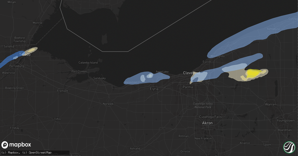 Hail map in Lorain, OH on September 13, 2019