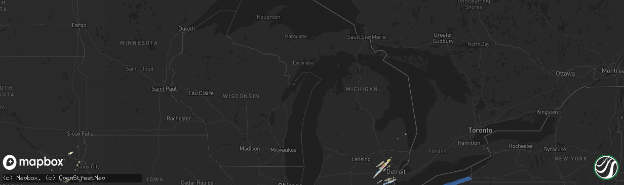 Hail map in Michigan on September 13, 2019