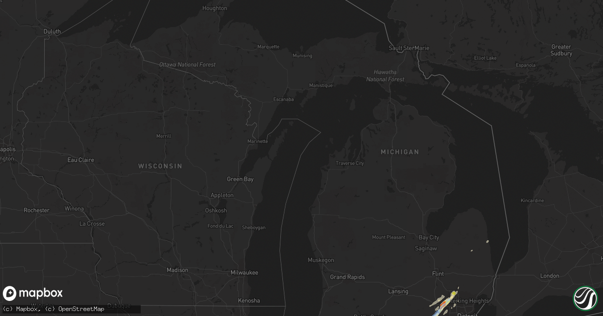 Hail map in Michigan on September 13, 2019