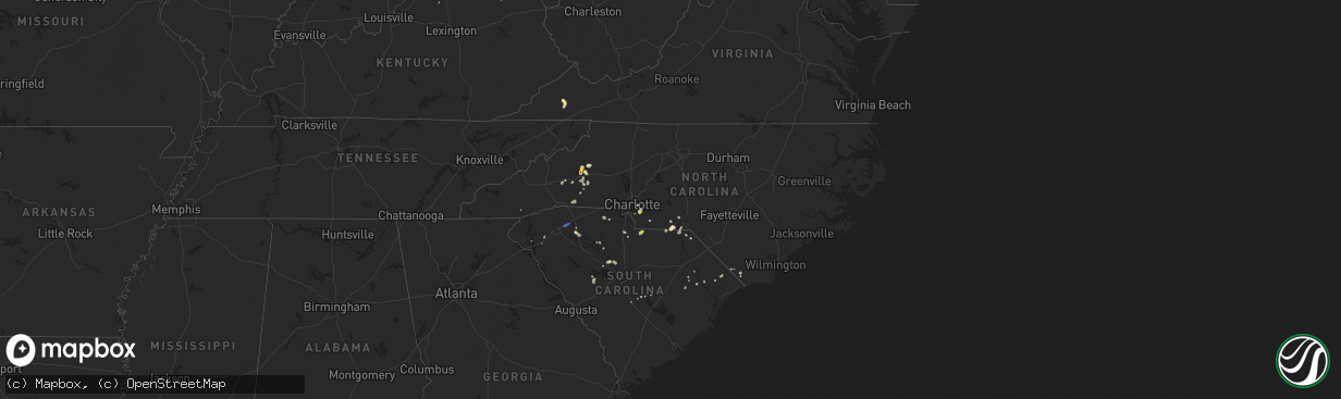 Hail map in North Carolina on September 13, 2019