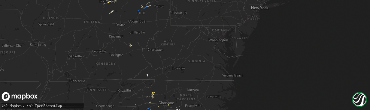 Hail map in Virginia on September 13, 2019