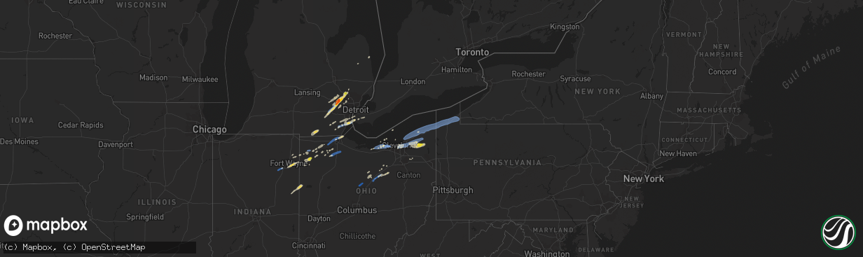 Hail map on September 13, 2019