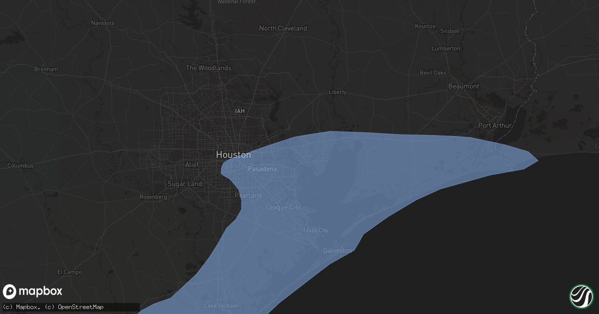 Hail map in Baytown, TX on September 13, 2021