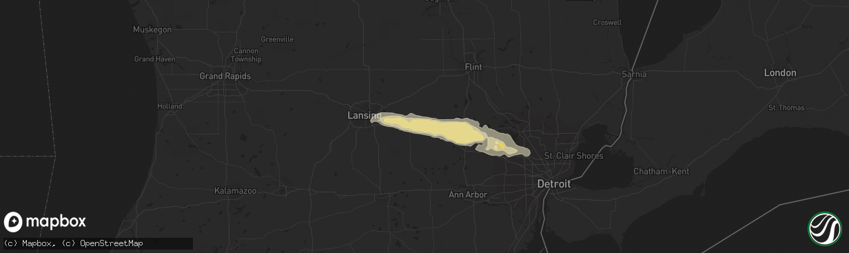 Hail map in Fowlerville, MI on September 13, 2021