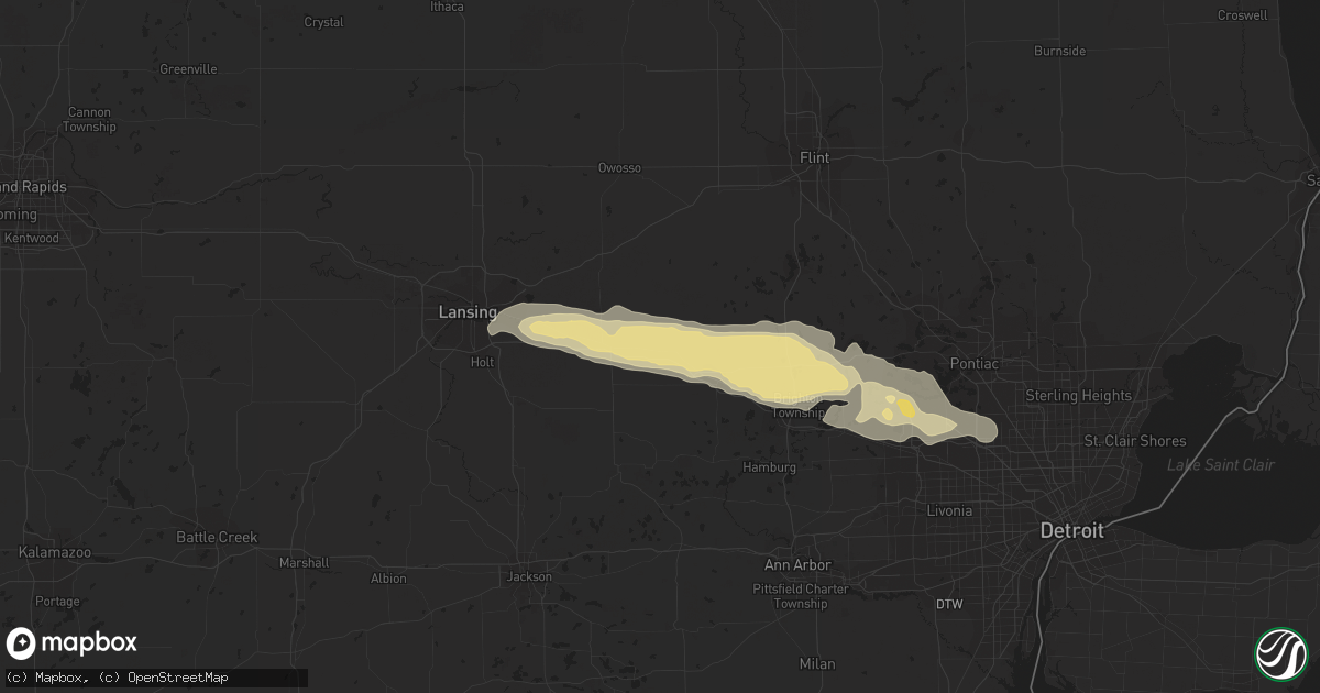 Hail map in Fowlerville, MI on September 13, 2021